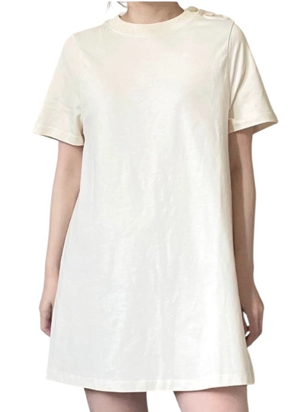Sezane Selena Mini Swing A Line Cream Color Dress Size Small